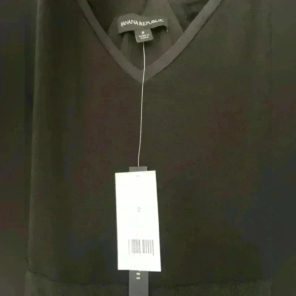 Banana Republic black sleeveless pleated cocktail dress size 2 - Picture 4 of 5
